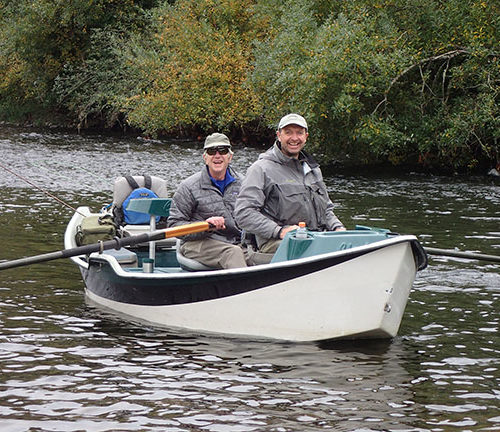 Ted Leeson and Willard Greenwood fly fishing for cutthroat trout on a coastal Oregon river in October, 2017. 